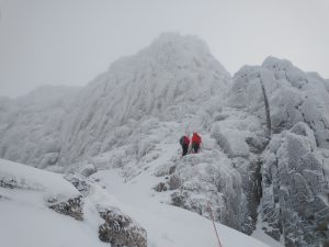 Climbers on Central Buttress, Beinn Eighe