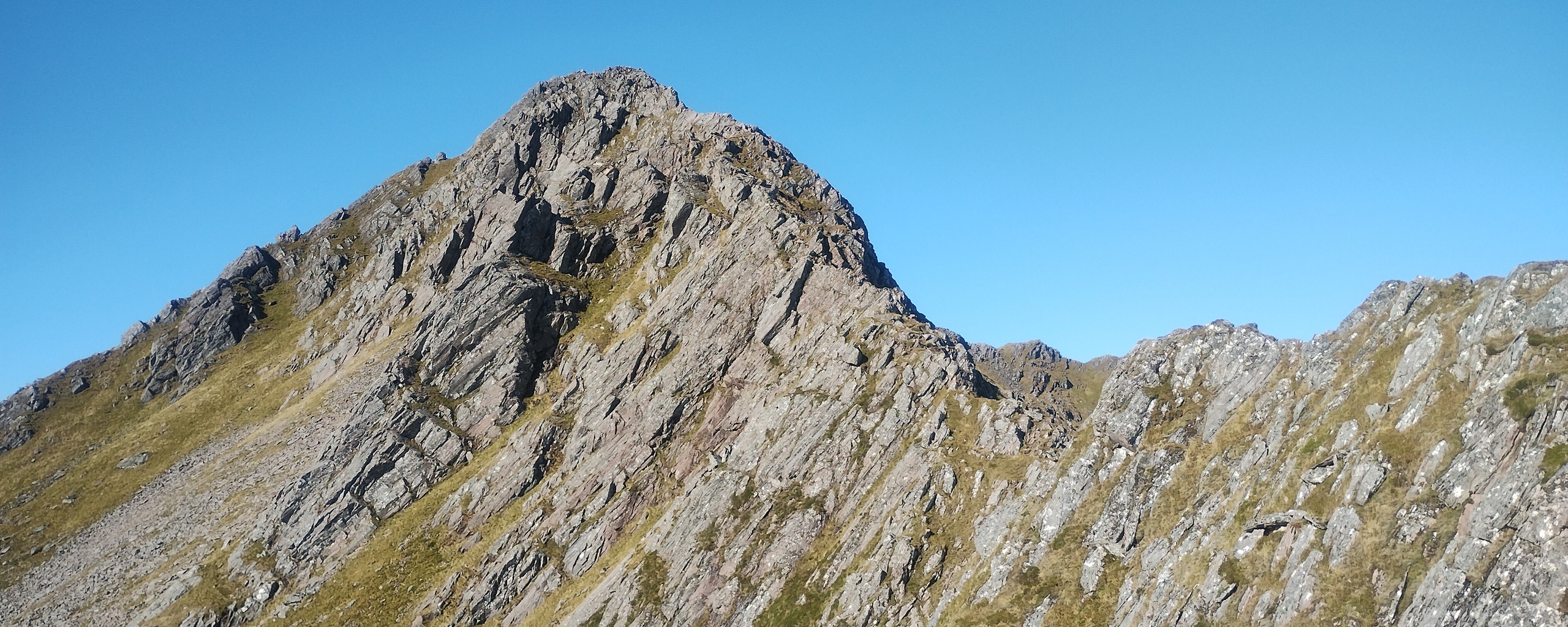 View of the grade two scrambling along The Forcan Ridge.